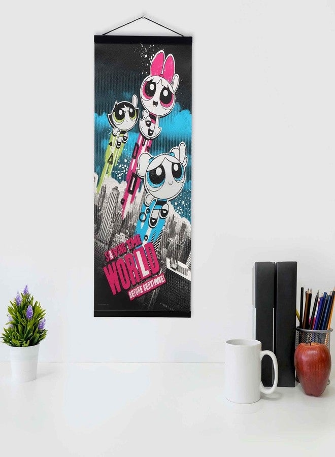 Open Road Brands Powerpuff Girls Saving the World Before Bedtime Hanging Canvas Banner - Fun Powerpuff Girls Wall Decor for Home - Image 5
